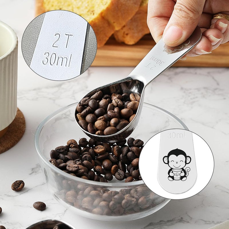 VRUIFA Tablespoon Measuring Spoon, Stainless Steel Coffee Scoop for Ground Coffee, Suger, Bean, Tea, Flour, Short Handle Fits inside Airscape Canisters(30ML*2) - Image 4